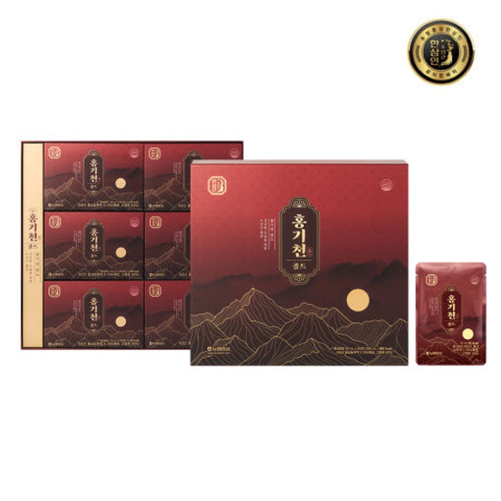 NH NongHyup HANSAMIN HONGGICHUN Gold (30 Pouches) – Korean 6-Year-Old Red Ginseng Extract, Low-Temp Extraction, 9 Plant Extracts _ Made in Korea